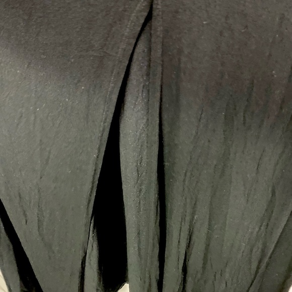 NWT- LA Made Black V neck long sleeve slit Surplice Maxi dress SM - Picture 4 of 11